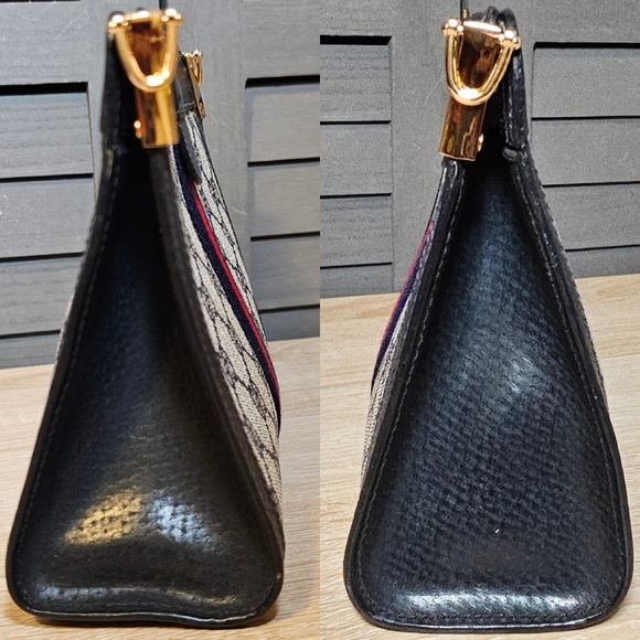 Authentic GUCCI Monogram GG Navy Sherry Line Crossbody Bag - Picture 3 of 9